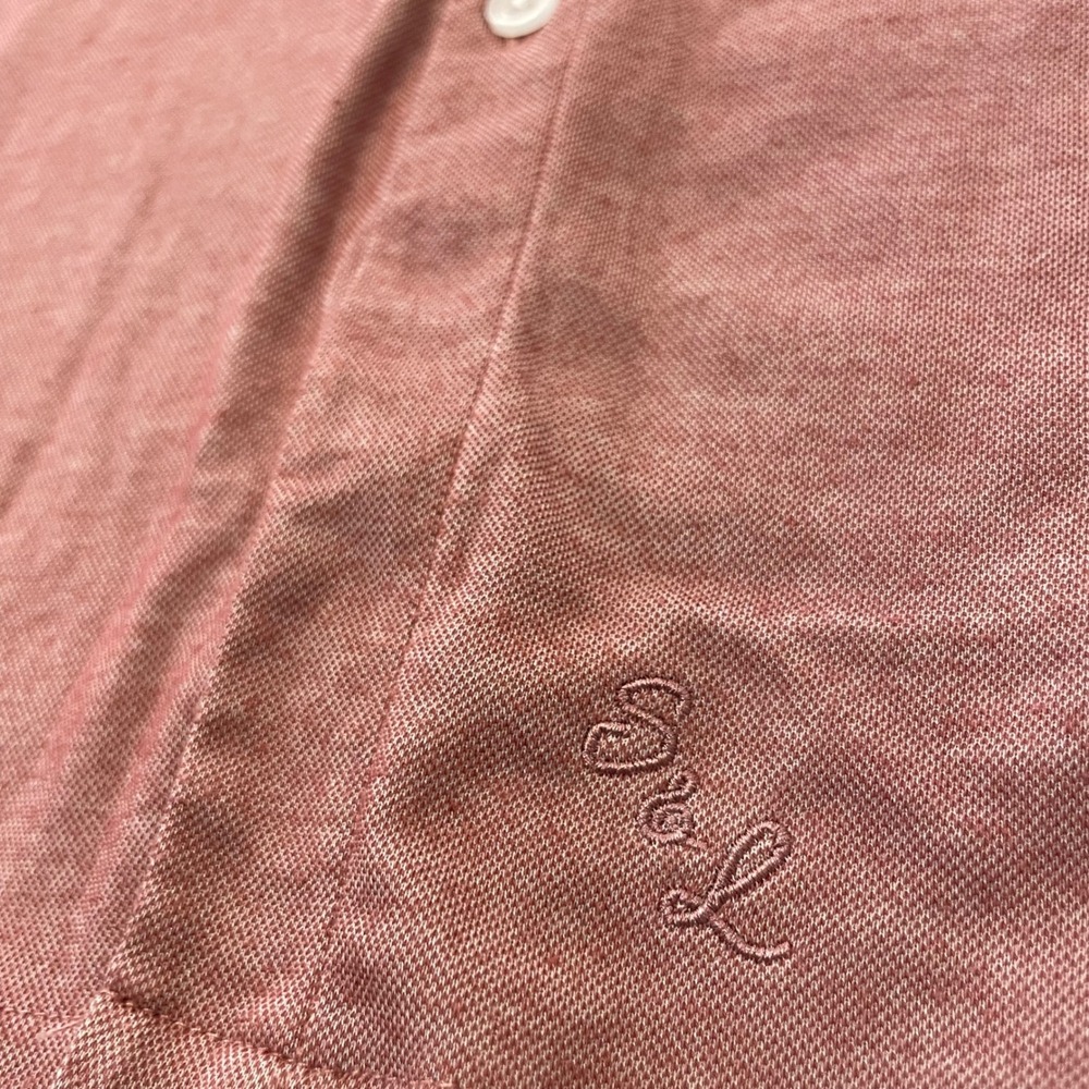 State & Liberty Pique Button Up Shirt Mens M Red Chambray Cotton Modal Athletic - Picture 5 of 9